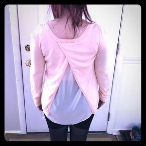Long sleeve sweater with open back